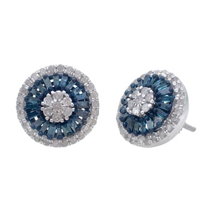 JEWELSPAARK Women's Trendy Latest 1.13 Ct Round Natural Diamond Floral <b>Stud</b> Earrings 925 Sterling <b>Silver</b> Fine Jewelry Design - Product Image 1