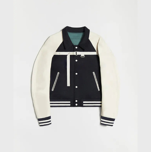 Custom Men’s Varsity Letterman <b>Jacket</b> Wool Body Real Leather Sleeves - Product Image 3