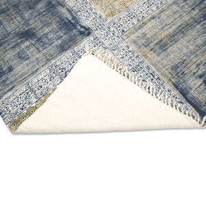 Tapis artisanal bohème géométrique en coton, antidérapant, écologique, à poils ras fins, pour salon, chambre, entrée, décoration intérieure - Product Image 3