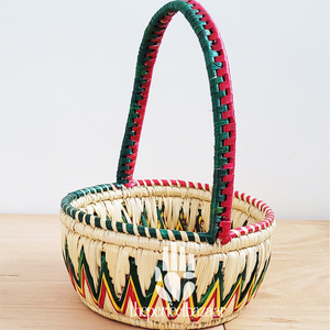 Cesta de paja vintage - Diseño mini ecológico con asa - Product Image 3