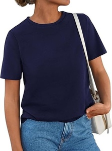 Camiseta de algodón lisa de alta calidad para mujer - Product Image 6