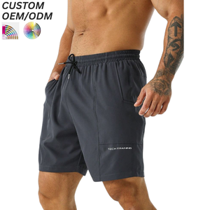 Mens Casual Cotton Solid Sports Shorts Summer Daily Wear Breathable Quick Dry <b>Elastic</b> Waist Custom Logo OEM ODM Brand - Product Image 1