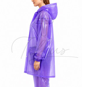 Vêtement de pluie imperméable pour femmes, veste de pluie légère à capuche, coupe-vent, long manteau d'extérieur pour femmes - Product Image 6