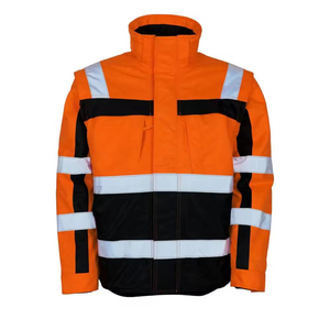 <b>Men</b> High Visibility Waterproof <b>Reflective</b> Safety <b>Jacket</b> Outdoor Sports Stand Collar OEM Service High Quality Protection - Product Image 3