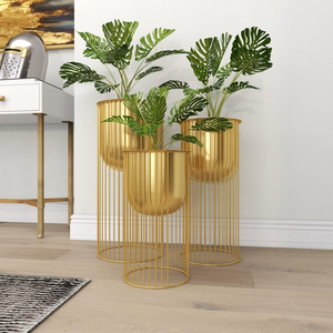 Modern Iron Eco-Friendly Planter <b>Stand</b> Set <b>Tall</b> Floor Standing Flower Pot Minimal Frame Design Indoor Outdoor Home Office - Product Image 6