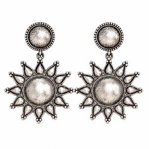 Proveedor al por mayor de pendientes colgantes de perlas de acero inoxidable chapados en plata antigua, regalo moderno para mujer para aniversario - Product Image 1