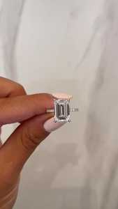 5 Carat Emerald Cut Lab Diamond Engagement <b>Ring</b> for Women | Hidden Halo <b>Solitaire</b> Wedding <b>Ring</b> | Luxury Gold IGI Certified - Product Image 1