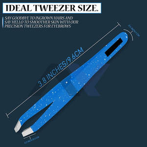 Juego de Pinzas Profesionales para Cejas, 3 Piezas, Pinzas con Punta Inclinada, Pinzas Personalizadas para Pestañas, Blanco/Azul/Verde, Juego de 3 Piezas - Product Image 5