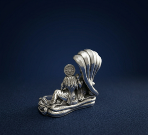 Idole Laxmi Narayan en argent oxydé plaqué argent 999 de Jaipur Metals |   Statue hindoue 100% en laiton |   5,5x3,5x5 cm |   94g |   Déménagement en bonne ambiance - Product Image 6