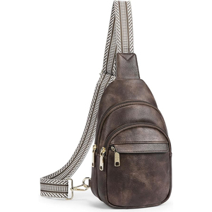 Genuine Leather Waterproof Crossbody Shoulder Bag with Retractable Strap Convertible Design for Camping & Outdoor Activities - Product Image 1
