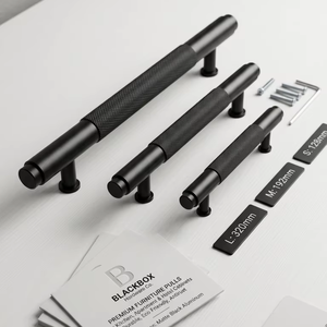 Modern Matte Black Cabinet Handles – Aluminum Drawer <b>Pulls</b> <b>for</b> Kitchen & Furniture, Durable, Anti-Rust Design - Product Image 1