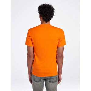Camiseta de Algodón Naranja para Hombre, Corte Regular, Manga Corta, Cuello Redondo, Color Sólido, Diseño Casual de Punto Jersey - Product Image 4