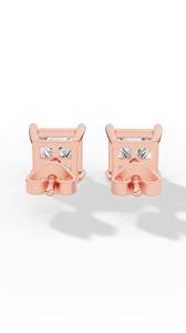 Elegant 5.5mm Princess Cut <b>Stud</b> <b>Earrings</b> Square Solitaire Design IGI Certified <b>Fine</b> Jewelry 925 Silver Women Minimal Daily Wear - Product Image 2