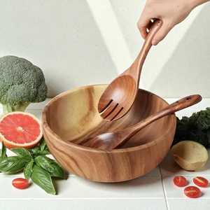 Bol à salade en bois d'olivier fait main, écologique, design moderne poli miroir, cadeau idéal pour les fêtes, Lavie Creations - Product Image 3