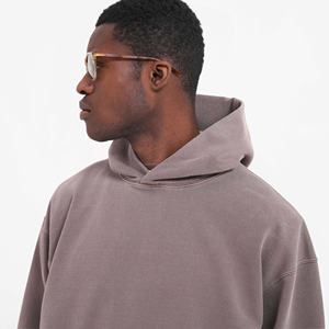 Sweats à capuche pour hommes personnalisé blanc épais français éponge luxe qualité poids lourd coupe surdimensionnée impression personnalisée logo hommes sweats à capuche & sweat - Product Image 2
