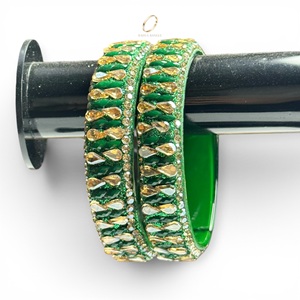 Nouvelle Collection – Bracelets en Verre Vert Foncé Tendance Style Cachemire pour Mariage – Vente Chaude – Fabricant Indien de Bijoux – Vente en Gros - Product Image 4