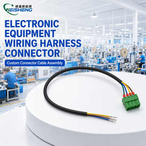 Terminal Blok Sekrup Pluggable Pitch 5.08mm 2-8 Pin PVC Perakitan Kabel Harness Elektronik Tembaga Berlapis Timah UL1007 20AWG - Product Image 1