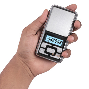 Balance numérique de poche portable pour bijoux, 300g, écran LCD, alimentée par piles, en acier inoxydable, forme rectangulaire - Product Image 3