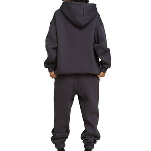 Ensemble de survêtement 2 pièces élégant pour femme, coupe oversize en molleton de coton, personnalisable, vente en gros - Product Image 5