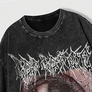 T-shirt vintage de haute qualité pour homme, imprimé numérique, effet vieilli, style streetwear américain, tee-shirt oversize de créateur - Product Image 5