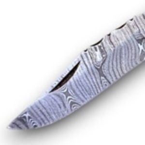Cuchillos Plegables Premium con Hoja de Acero con Patrón de Damasco, Mango Decorativo de Madera y Funda de Cuero para Caza y Camping al Aire Libre - Product Image 2
