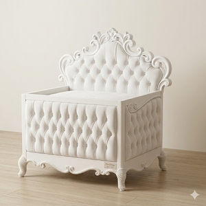 Cuna de madera de caoba tallada, muebles para habitación infantil hechos a mano en Indonesia - Product Image 2
