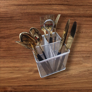 Support à couverts en acier inoxydable avec compartiments pour baguettes, couteaux et fourchettes, rangement de cuisine, design économique - Product Image 6