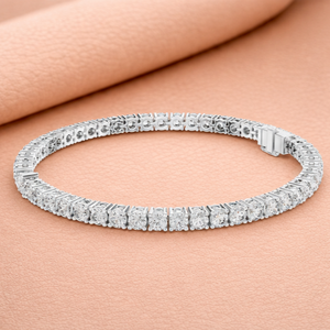 Pulsera de Diamantes Naturales de Varias Formas para Mujer, Plateada, Certificada por IGI, Joyería Fina de Moda para Bodas y Fiestas, Regalo - Product Image 3