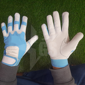 Gants de frappe en cuir bleu de qualité supérieure avec paume rembourrée et fermeture auto-agrippante pour l'entraînement, unisexe adulte - Product Image 3