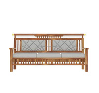 Canapé en bois élégant avec coussins en velours écologique pour les espaces contemporains, les salles d'école et les salons modernes