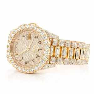 Two Tone Silver Quartz Business <b>Watch</b> 40mm with Decorative Stone Setting Stainless Steel <b>Bracelet</b> Dial Date Display - Product Image 4