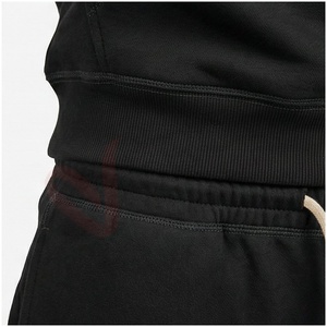 Ensemble de survêtement noir pour homme, manches longues, à capuche, avec cordon de serrage, couleur unie, décontracté, respirant, pour l'automne, coupe classique - Product Image 5