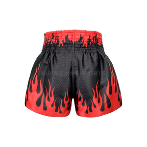 กางเกงมวยไทยผ้าคอตตอนโพลีเอสเตอร์พิมพ์ลายแบบซับลิเมชั่น ดีไซน์ล่าสุด ขายส่ง รับผลิตตามแบบ (OEM) ชุดศิลปะการต่อสู้สำหรับผู้ใหญ่ กางเกงสำหรับการต่อสู้ - Product Image 4