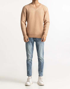 Suéter de punto de alta calidad para hombre, con diseño desgastado, holgado, informal, con logotipo personalizado, suéter de cuello redondo de alta calidad para hombre - Product Image 1