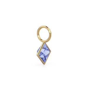 Pendentif Breloque en Or Jaune Massif 14 carats avec Tanzanite 5mm, Monture pour Bijoux / Pierre de Naissance de Décembre / Pierre Précieuse Bleue Taille Princesse - Product Image 4