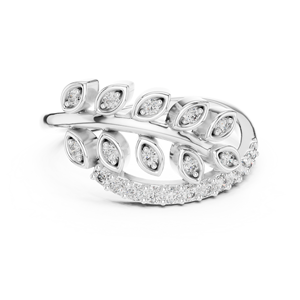 LUMINOUS PETAL <b>WRAP</b> LAB GROWN DIAMOND RING SET 18KT ROSE GOLD RHODIUM PLATED CERTIFIED ENGAGEMENT PARTY VALENTINE <b>GIFTING</b> DAILY - Product Image 5