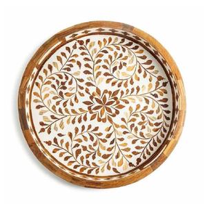 Nouvel Arrivage Plateau de Service Artisanal à Motif Floral en Os Incrusté, Plateaux de Petit-Déjeuner en Os, Plateau Polyvalent Idéal à Prix de Gros - Product Image 2