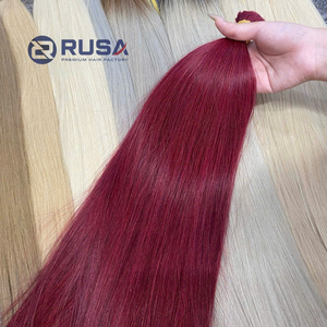 Extensions de cheveux naturels vierges vietnamiens RUSA Hair Trendy, prix de gros direct, rouge clair, rouge foncé, longueur personnalisée, teintes sur mesure - Product Image 5