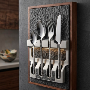 Hand Forged Stainless Steel Cutlery <b>Set</b> Flatware Dishwashwer Safe Rustic Design Luxury Elegant table Setting <b>DInnerware</b> - Product Image 4