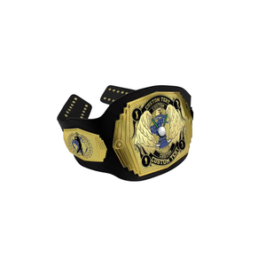 Ceinture de championnat personnalisable avec ailes dorées et texte personnalisé, ceinture de titre en cuir de qualité supérieure pour événements sportifs - Product Image 1