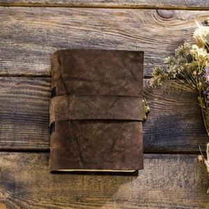 Luxury Genuine Leather <b>Journal</b> Handmade Deckle Edge Paper Blank Notebook Vintage Spell Book Travel Diary Sketchbook <b>Writing</b> - Product Image 1