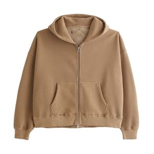 Unisex Oversized Heavyweight <b>Full</b> <b>Zip</b> <b>Hoodie</b> Fleece Cotton Sweatshirt Custom Wholesale Apparel - Product Image 1