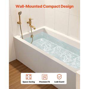 Vasca da Bagno Contemporanea in Acrilico 54" X 30" con Comfort per Immersione e Ampio Foro di Scarico a Destra con Troppopieno - Product Image 5