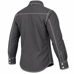 Chemise FR de haute qualité pour hommes, résistante au feu, vêtements de travail pour la soudure, chemise de protection à boutons pression, couleur unie, chemise FR industrielle personnalisée - Product Image 4