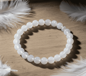 Handmade AAA Moonstone Round Bead Bracelet – Polished Gemstone Stretch Bracelet for <b>Men</b> & Women - Product Image 1