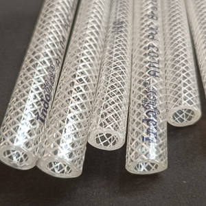 Tuyau en PVC tressé transparent Ascent India 8 mm ID x 12 mm OD 10 bars pour eau et air, renforcé - Product Image 2