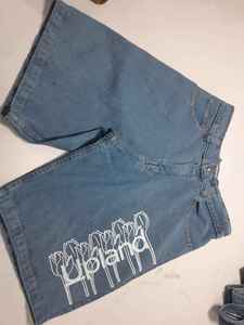 LeSantrees <b>Men's</b> High Waist Ripped Denim Bermuda <b>Shorts</b> With Frayed Hem And Distressed <b>Patches</b> Street Style Cotton Woven - Product Image 6