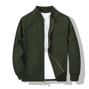 Bomber Jacket High Quality Front Zipper Long Sleeve 100% Polyester Winter Jacket Casual Style Breathable Bomber Jacket For Men's - Product Image 1