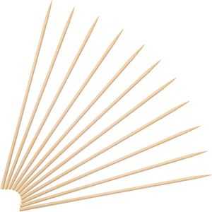 Spiedini di bambù premium da 8 pollici, sottili da 3 mm, lunghi bastoncini in legno per barbecue, 100 pezzi per antipasti e frutta MSL165 - Product Image 1