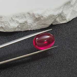 Rubis naturel ovale cabochon, pierre précieuse polie lisse en forme d'œuf, dos plat, rubis rouge sang, pierre en vrac, vente en gros - Product Image 5